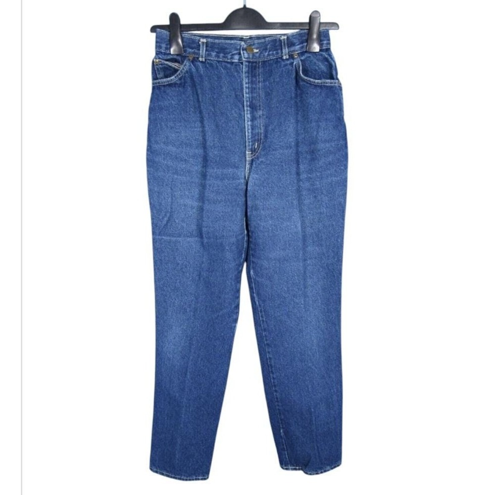 1980's True Vintage sz 16 CHIC High Rise 100% COTTON Tapered Leg Jeans 27x31"